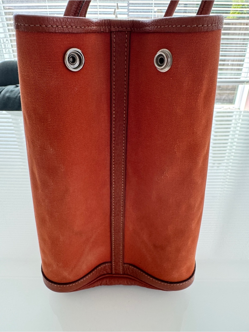 Hermès Garden Party 36 (MM) in Classic Hermes Orange Canvas & Leather - Picture 7 of 15